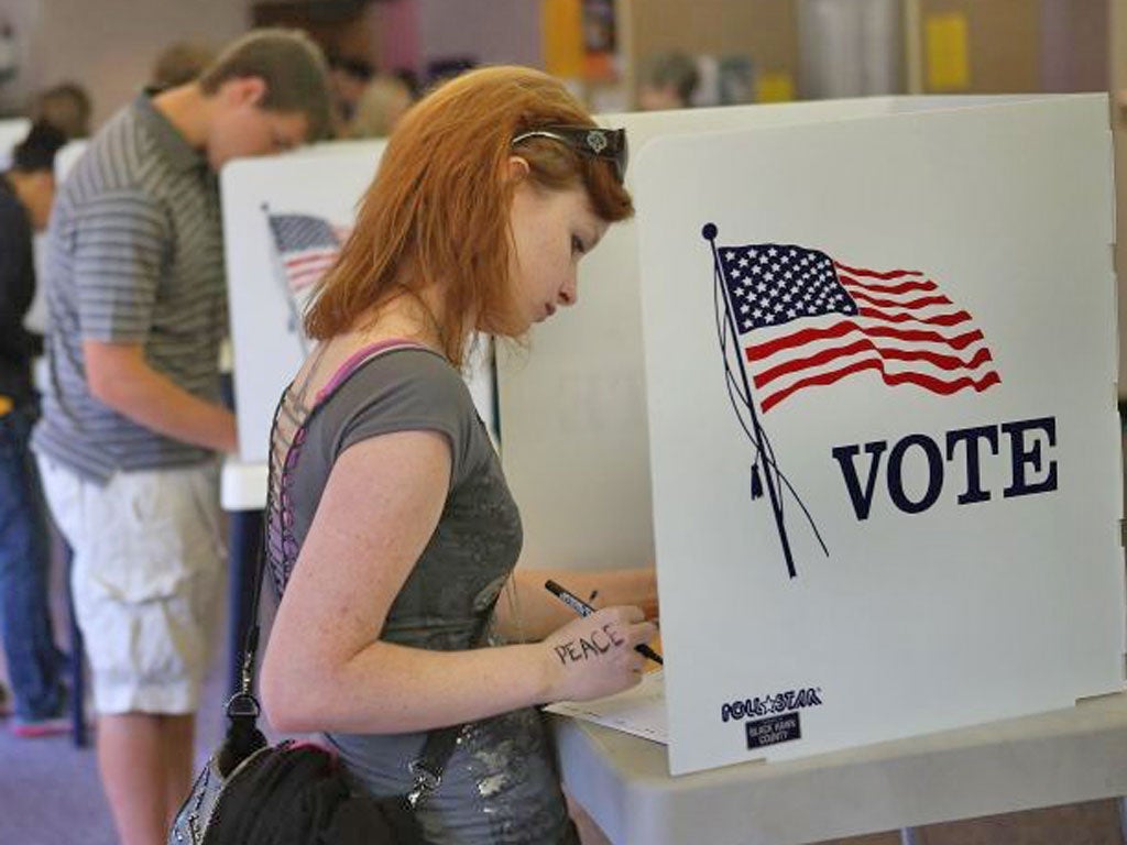 Students cast early votes at the University of Northern Iowa